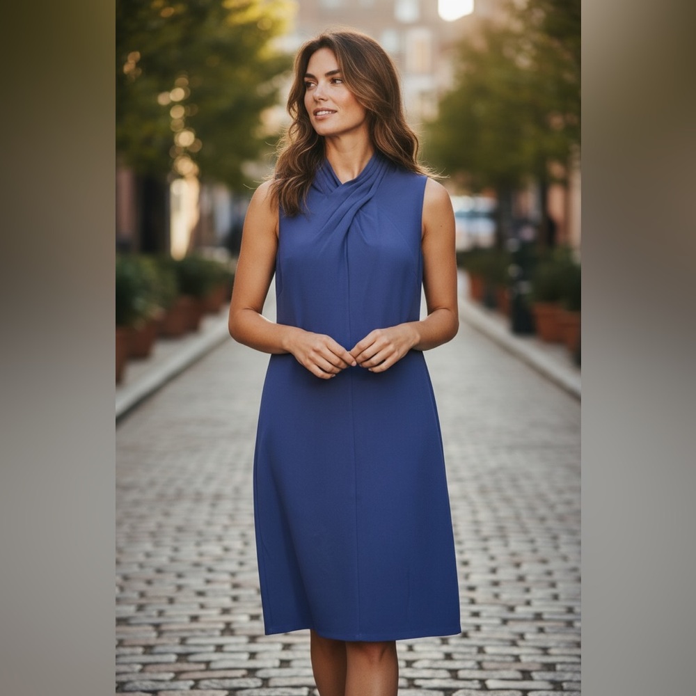 RACHEL RACHEL ROY‎ Womens Blue Twisted Sleeveless Sheath Dress Plus 14W